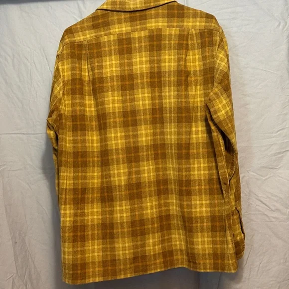 Vintage Yellow Plaid Button-Up Shirt - Picture 2 of 2